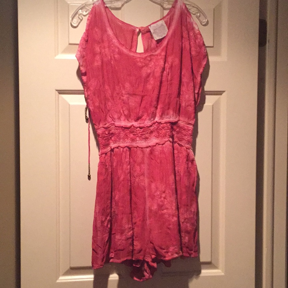 NWT Free People Red/Pink Romper-Tie Dye Look. S